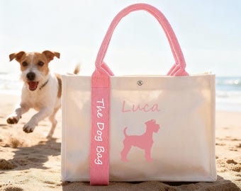 Personalised Dog Tote Bag, Bag with Dog Name, Dog Owner Gift, Gift Idea For Canine Lover, Dog Mom Christmas Gift