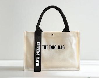 The Dog Bag Tote, Custom Bag with Dog Name, Personalized Pet Tote, Colorful Handle Canvas Bag, Dog Owner Gift, Gift Idea For Canine Lover