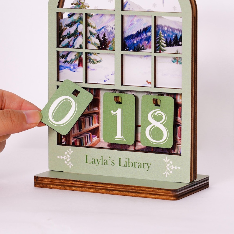 Custom Name Wooden Book Tracker, 4-Season Reading Decor, Books Read Counter, Personalized Gift for Mom, Book Lover Desk Decor, Bookish Decor image 16