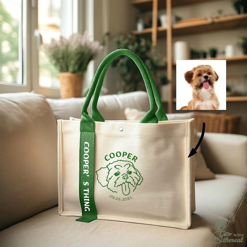 Hand-draw Pet Portrait Bag, Custom Dog Tote, Colorful Handle Bag, Personalized Pet Tote, Dog Outgoing Bag, Dog Mom Gift, Gift Idea For Canine Lover

Elevate your daily essentials with this thoughtfully designed personalized canvas tote. Combining understated aesthetics and everyday practicality, it’s a beautiful balance of function and sentiment. Whether you're gifting it or carrying it yourself, this custom bag is made to feel personal, timeless, and quietly expressive.