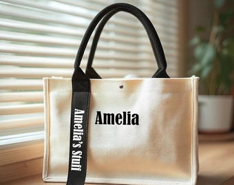 Custom Name Tote Bag, Girls Trip Bag, Personalized Name Tote, Bridesmaid Tote, Bachelorette Bag, Birthday Gift for Friend,Christmas Gift Bag
