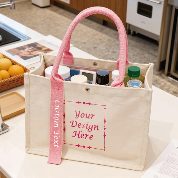 Custom Logo Canvas Tote Bags, Personalized Cotton Bags, Customizable Business Logo Bag, Unique Gift Tote Bag, Image Printed Gift Bags