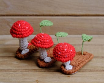 1PCS Crochet Handmade Mushroom Hair Clip, Crochet Sprout Hair Clip, Baby Girl Toddler Hair Clip, Baby Hair Accessories