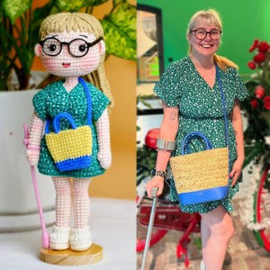 Personalized Doll, Custom Crochet Doll And Accessories, Look-Alike Amigurumi Portrait, Handmade Crochet Gift For Mom, Darlings Doll
