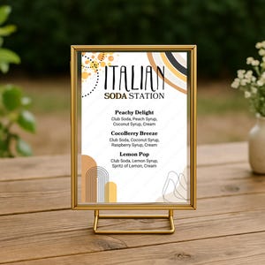 Italian Soda Station At Home Party Menu, Multi-Use Printable Italian Soda List, Fun DIY Soda Pop Bar, Boho Style Party Ideas, Tropical Sodas