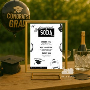 All-Star Grad SODA BAR Editable Sign, Editable Graduation Party Menu, DIY Soda Mixology Station Template, Modern Graduation Party Dirty Soda