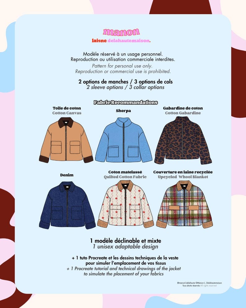 Stéphane Barn Jacket (3 Collar Options) - PDF Pattern - XS (EUR 34) to ...