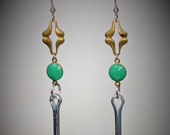 Industrie Enameled Brass, Brass, and Stainless Steel Earrings