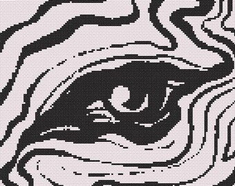 The Water is Watching Kreuzstichmuster - digitaler Download - minimalistisches Portrait