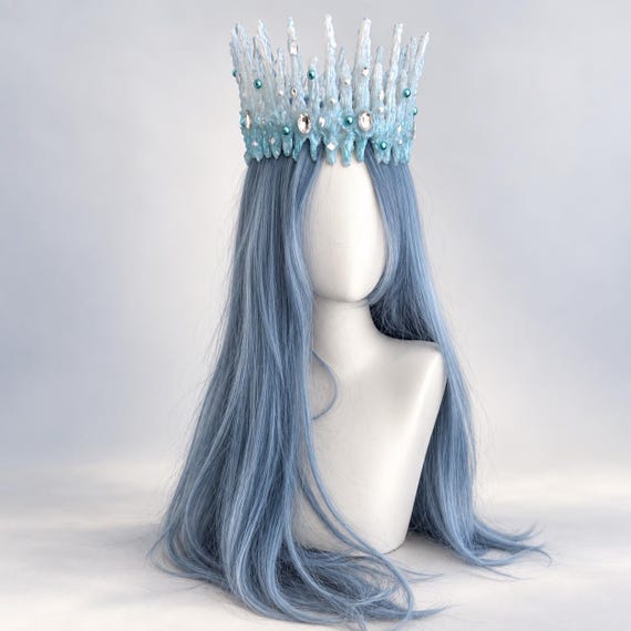 Eis Halo Krone – Eiskristall Headband Tiara, Winter Party Kopfschmuck, Ice Queen Weihnachts Outfit, Foto Accessoire