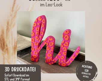 3D Print File "Hi" Lettering Leo Pattern | STL & 3MF | Commercial License