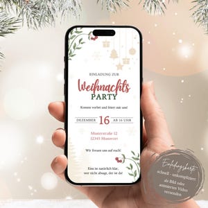 Digitale Einladung Weihnachten Party, personalisierte Einladung, digitale Einladungskarte, Christmas Party Invite, Weihnachtsfeier, eCard