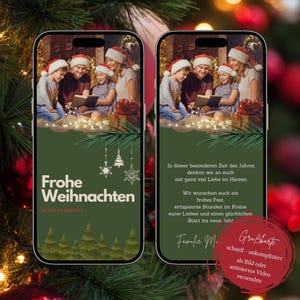 Tarjeta de Navidad digital Saludo de Navidad con foto | tarjeta electrónica personalizada | Invitación fiesta de Navidad | Navidad | Invitación de tarjeta de Navidad