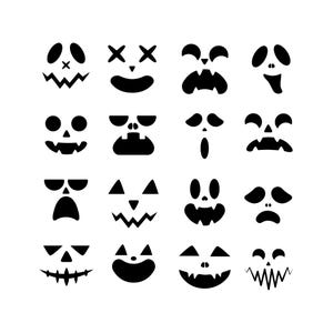Halloween Face SVG Pack, Spooky Face Design Bundle, Halloween Pumpkin Face Digital Download Bundle