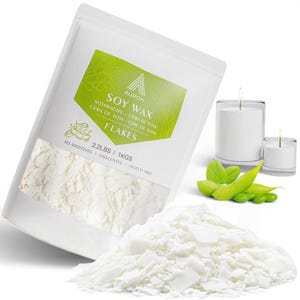 1 kg di scaglie di cera di soia per la produzione di candele – Cera di soia vegana 100% naturale, cera per contenitori a combustione pulita, forniture per candele fai da te nel Regno Unito