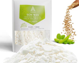 1.5KG Soy Wax 100% Pure Candle Making Wax Natural Flakes Clean Burning Soya