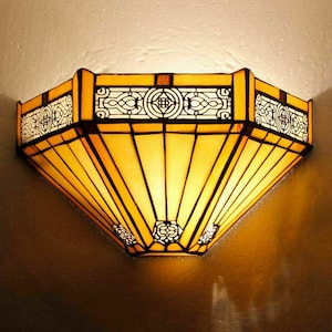 Hexagon Style 10 inch Table/Ceiling/Pendant 12&quot; Wall Sconce Lamps Stained Glass