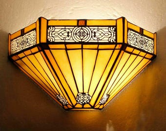 Hexagon Style 10 inch Table/Ceiling/Pendant 12" Wall Sconce Lamps Stained Glass