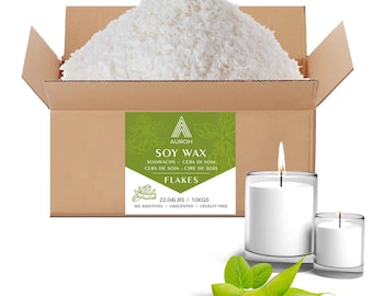 10KG Soy Wax Flakes for Candle Making – 100% Natural Vegan Soya Wax, Clean Burning Container Wax, DIY Candle Supplies UK