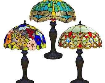 Table Lamp 16 inch Handcrafted Tiffany-Style Stained Glass Vintage Desk Lamp