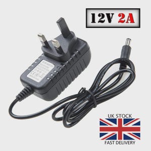 12V 2A Power Supply Adapter Charger for CCTV DVR Camera, LED Strip Lights  Charger