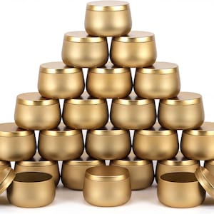 Kerzengläser: Mattgoldene Glasbehälter (118 ml, 24er-Set)