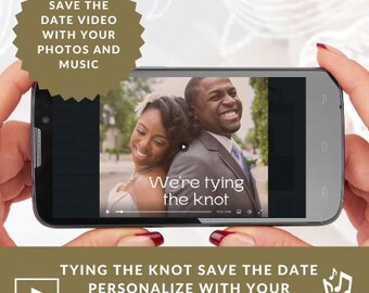 Invitación en video para guardar la fecha / Presentación personalizada con fotos y tu música / Boda digital Evite / Romántica y personalizada