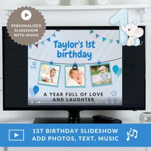 Personalised 1st Birthday Gift, Animated Photo Collage Slideshow, Baby Video Album, Digital Scrapbook Slideshow with Music