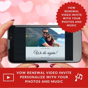 Gelübde Erneuerungseinladung - Digitaler Download Video einladen mit benutzerdefiniertem Text, Foto, Musik Hochzeitstag einladen, bearbeitbar We Still Do Card