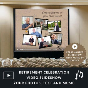 Personalized Retirement Video Slideshow: Custom Photo Montage (Digital)