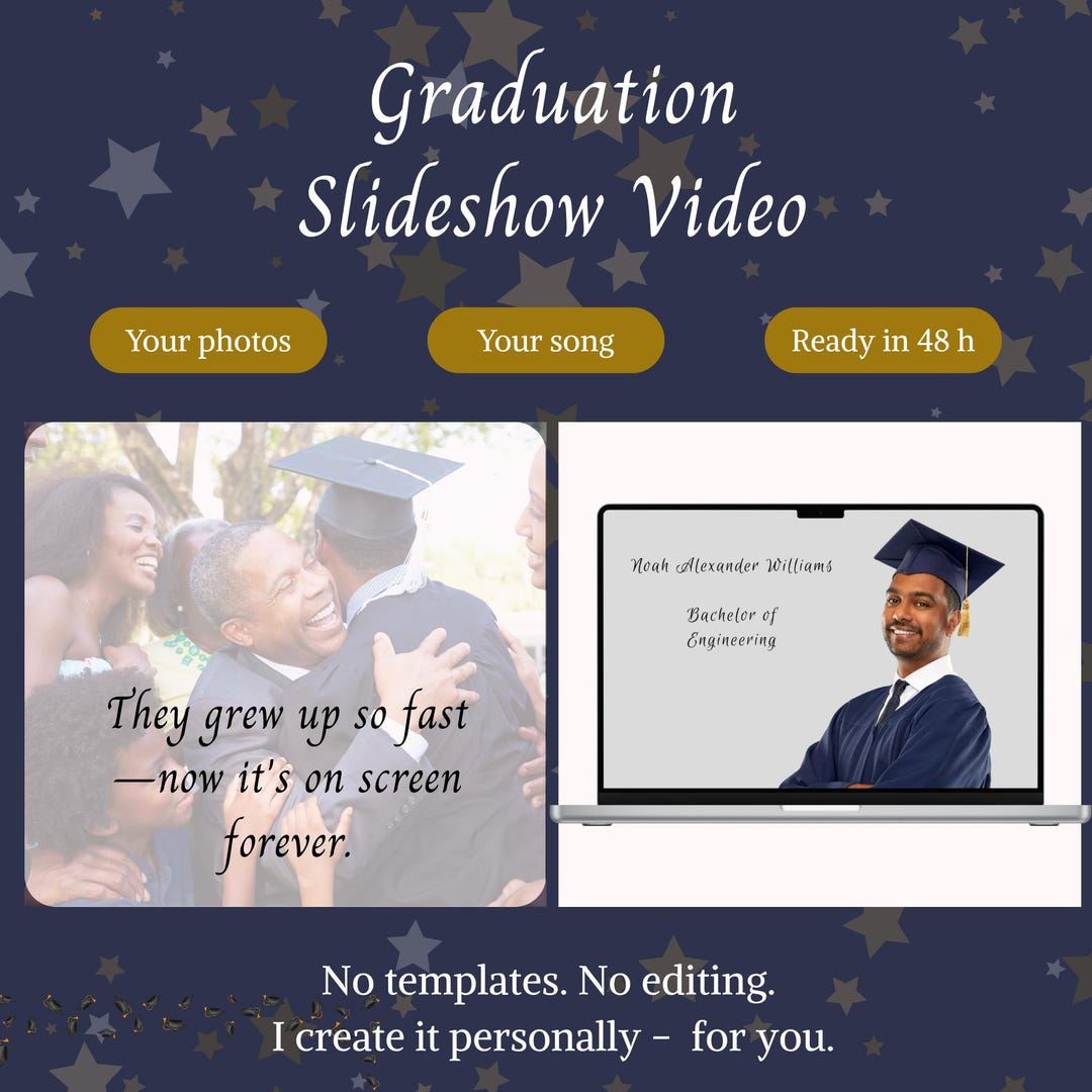 Senior Slideshow Graduation Slideshow Video | Custom Photo Keepsake With Music | High ...