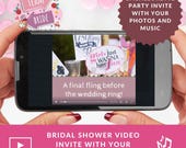 Bachelorette Party Video Invitation: Custom Digital Hen Party Invite - Text & Photos