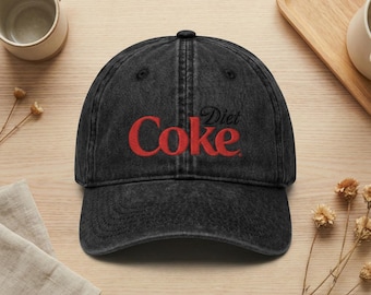 Diet Coke Embroidered Hat, Pop Caffeine Drink Baseball Cap, Soda Lover Gift, Cute Minimal Embroidery Hat