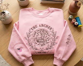 The Archer & The Fox Embroidered Sweatshirt, Once Upon a Broken Heart Hoodie, Bookish Sweatshirt, Fantasy Reader Gift