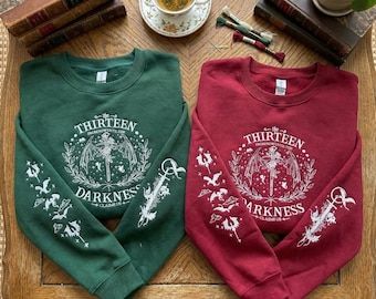 The Thirteen Embroidered Sweatshirt, From Now Until the Darkness Claims Us Shirt, Throne of Glass Merch, SJM Book Lover Gift