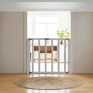 Glow Child & Dog Safety Gate – Wooden Baby Gate, Indoor Pet Barrier, Modern Stair Safety Gate