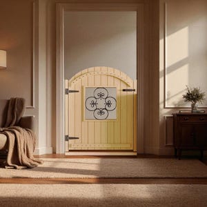 Rustic Child & Dog Safety Gate – Rustic Wooden Baby Gate, Indoor Pet Barrier, Farmhouse Stair Gate