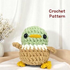 Mallard Duck Crochet Pattern PDF, Amigurumi Chubby Duck Plush Toy With Green Head, Cute Handmade Animal , Easy DIY Gift