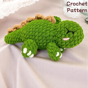 Sleepy Dinosaur Amigurumi Crochet Pattern: Beginner Friendly (PDF Pattern)