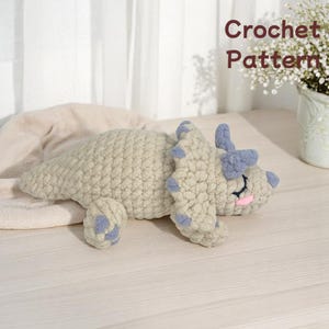 Amigurumi Sleeping Triceratops Crochet Pattern (PDF)