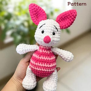 Patrón de cerdo a crochet (PDF), patrón de juguete de cerdito amigurumi, patrón de cerdito a crochet, patrón de cerdito a crochet, lindo juguete de crochet hecho a mano