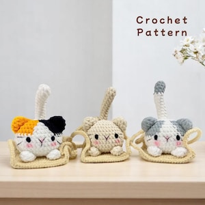Swing Cat Amigurumi Crochet Pattern: Kitty Car Charm (PDF)