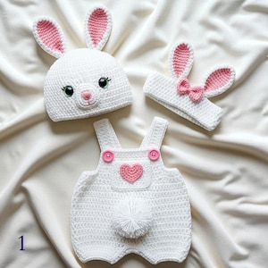 Custom Crochet Baby Shirt and Outfit Set – Handmade Bunny Costume with Carrot Design, Milk Cotton Baby Romper