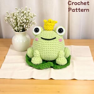 Frog Prince Crochet Pattern PDF, Amigurumi Pattern, Easy Crochet Pattern, Cute Frog Plush Toy, Crochet Animal, Crochet Patterns, Stuffed Toy