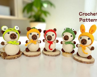 Capybara Amigurumi Häkelanleitung PDF Bundle: Anfängerfreundliche Anleitungen auf Englisch