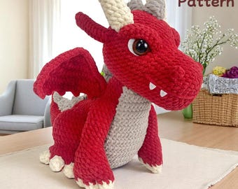 Dragon Amigurumi Crochet Pattern PDF, Beginner-Friendly Plush Toy