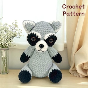 Raccoon Crochet Pattern: Amigurumi Tutorial for Beginners (PDF Download)