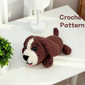 Modèle PDF pour chien au crochet, chiot, motif chien Amigurumi, peluche chiot au crochet, motif chien facile au crochet