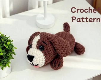 犬のかぎ針編みパターン、立っている犬のかぎ針編みパターン、4本足の