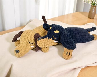 Paquete de patrones de crochet para perro salchicha: peluches de cachorro amigurumi (patrón PDF)